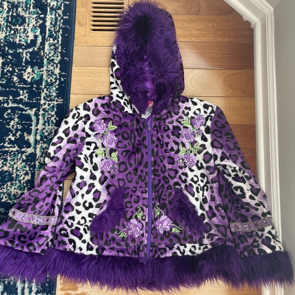 NWT/NWOT/EUC LIPSTIK GIRLS Lot of 6 items Purple Leopard Fur Size 6/6X - Picture 3 of 12